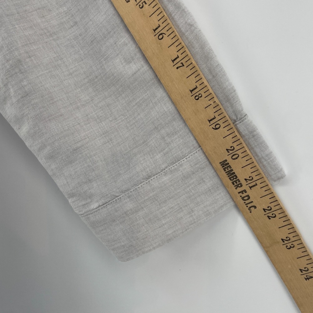 Chicos 3 Tunic Top Women XL Linen Bld Embellished Gray Coastal Chic Quiet Luxury - Picture 5 of 7